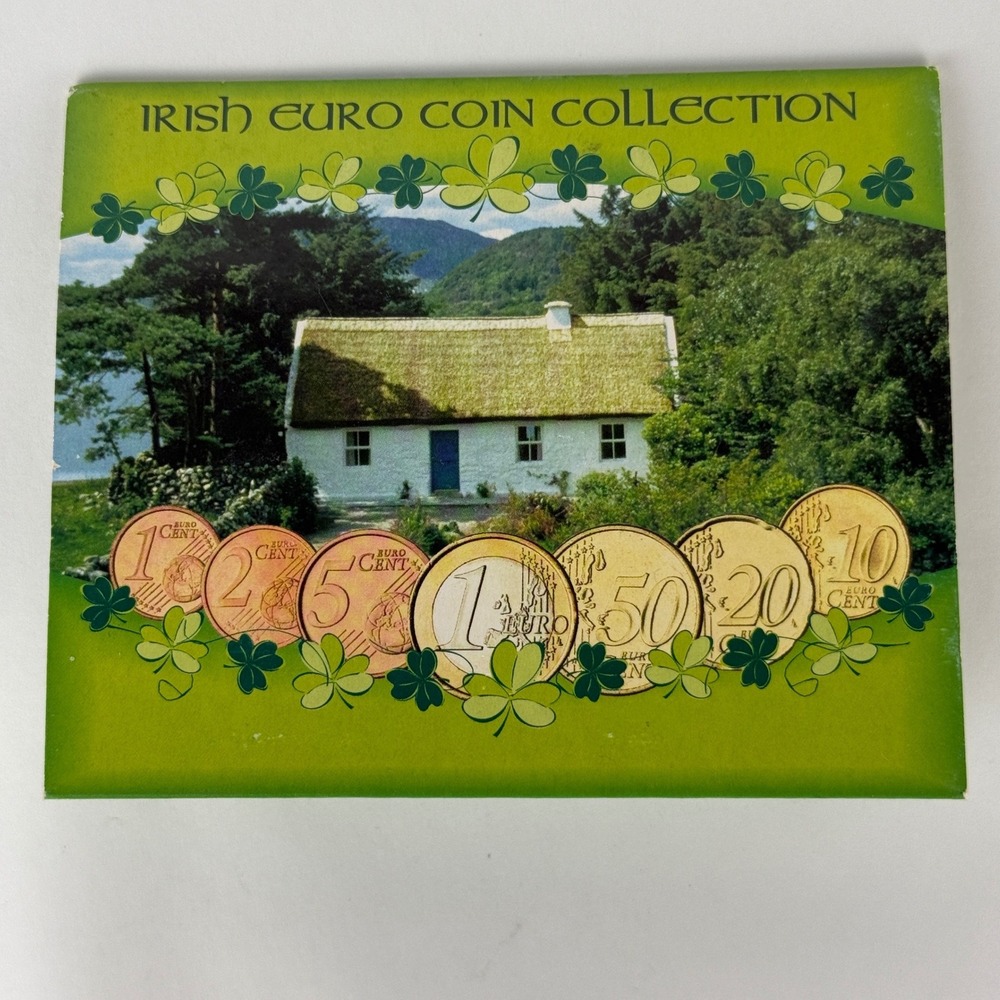 Irish Euro Coin Collection 2002 Ireland Complete 8 Coin Set Original Folder